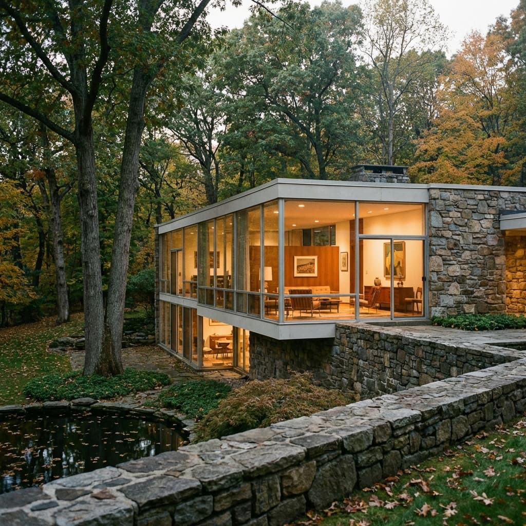 Mid-century modern home in New Canaan